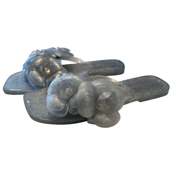 Jeffrey Campbell Jelly FLoralee Sandals Size 7 Shimmer Silver EU 38 NWOB - Picture 1 of 10